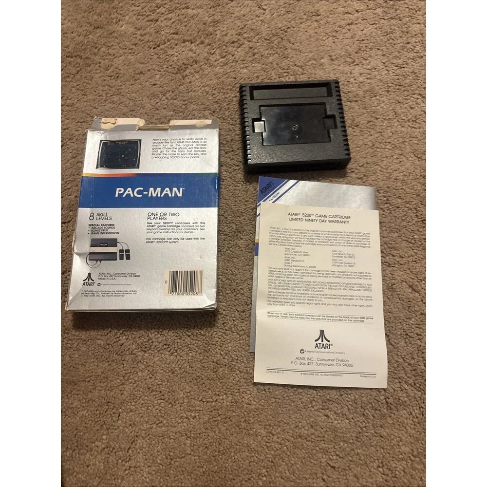 PAC-Man Atari 5200 Box Manual And Cartridge